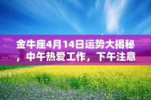 金牛座4月14日运势大揭秘，中午热爱工作，下午注意财运！