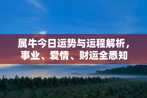 属牛今日运势与运程解析，事业、爱情、财运全悉知