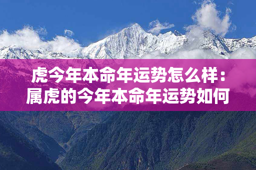 虎今年本命年运势怎么样：属虎的今年本命年运势如何 