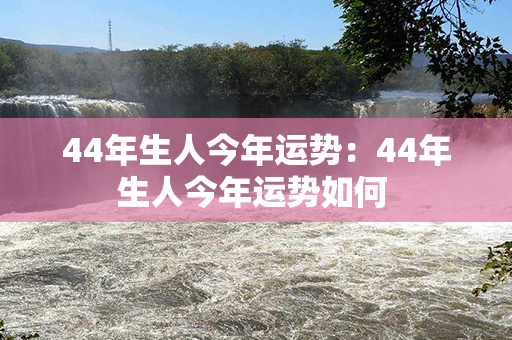 44年生人今年运势：44年生人今年运势如何 