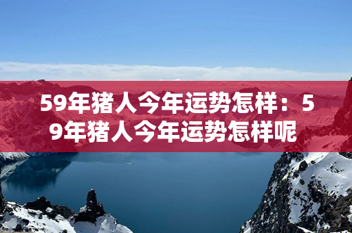 59年猪人今年运势怎样：59年猪人今年运势怎样呢 