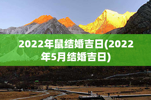 2022年鼠结婚吉日(2022年5月结婚吉日)