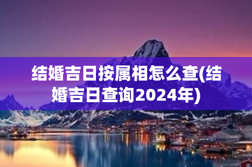 结婚吉日按属相怎么查(结婚吉日查询2024年)