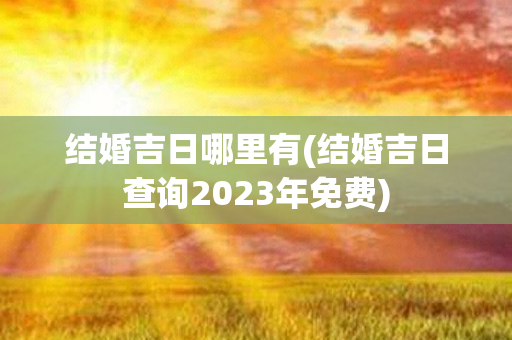 结婚吉日哪里有(结婚吉日查询2023年免费)