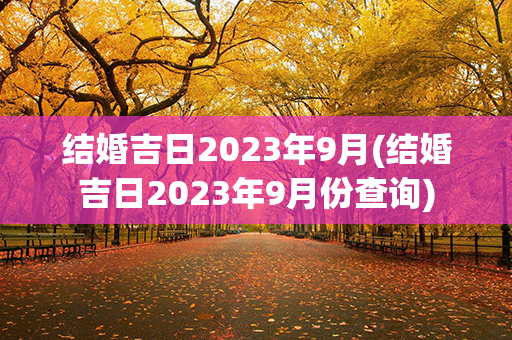 结婚吉日2023年9月(结婚吉日2023年9月份查询)