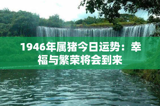 1946年属猪今日运势：幸福与繁荣将会到来