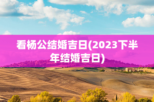 看杨公结婚吉日(2023下半年结婚吉日)