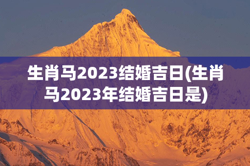 生肖马2023结婚吉日(生肖马2023年结婚吉日是)