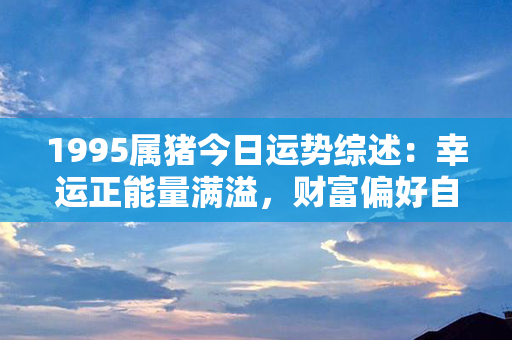 1995属猪今日运势综述：幸运正能量满溢，财富偏好自助，事业前途乐观向上！