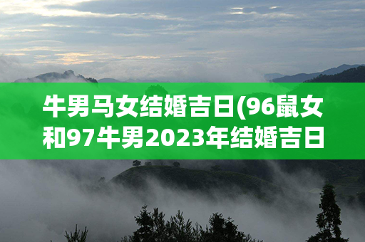 牛男马女结婚吉日(96鼠女和97牛男2023年结婚吉日)