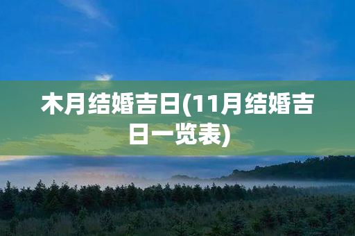 木月结婚吉日(11月结婚吉日一览表)