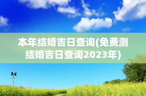 本年结婚吉日查询(免费测结婚吉日查询2023年)