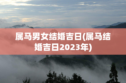 属马男女结婚吉日(属马结婚吉日2023年)