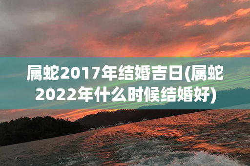 属蛇2017年结婚吉日(属蛇2022年什么时候结婚好)