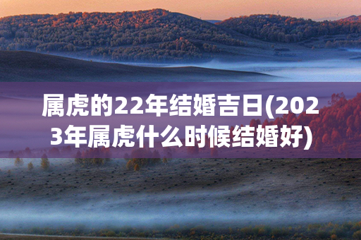 属虎的22年结婚吉日(2023年属虎什么时候结婚好)