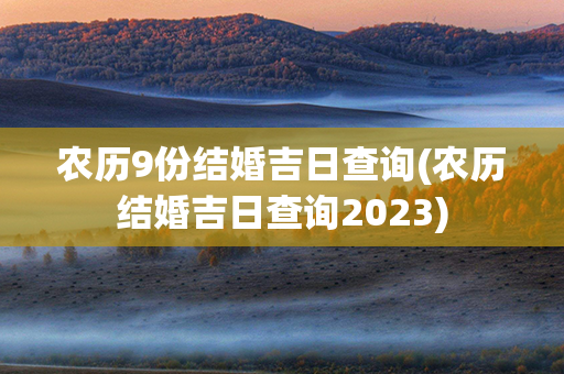 农历9份结婚吉日查询(农历结婚吉日查询2023)