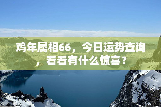 鸡年属相66，今日运势查询，看看有什么惊喜？