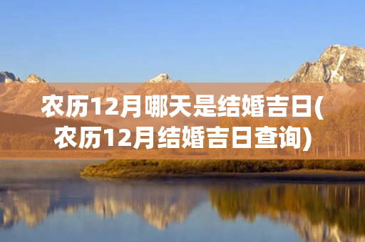 农历12月哪天是结婚吉日(农历12月结婚吉日查询)