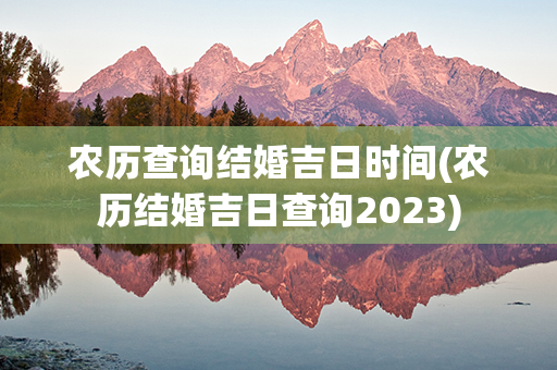 农历查询结婚吉日时间(农历结婚吉日查询2023)