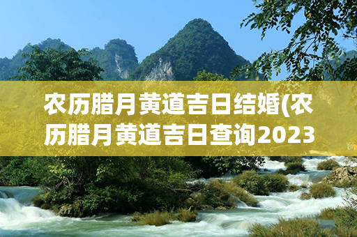 农历腊月黄道吉日结婚(农历腊月黄道吉日查询2023年)