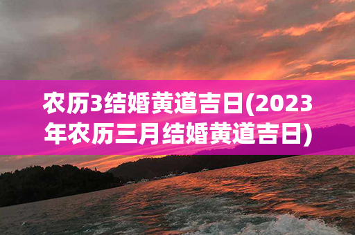 农历3结婚黄道吉日(2023年农历三月结婚黄道吉日)