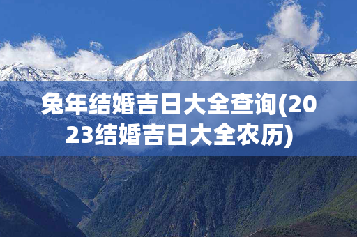 兔年结婚吉日大全查询(2023结婚吉日大全农历)