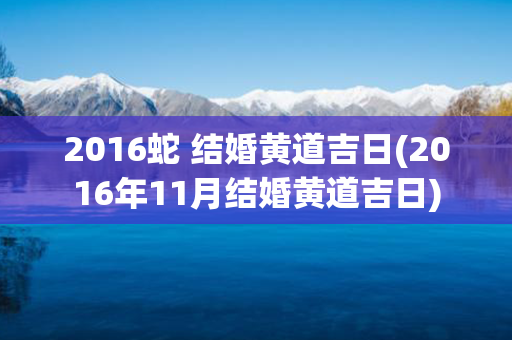 2016蛇 结婚黄道吉日(2016年11月结婚黄道吉日)