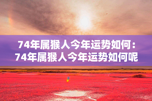 74年属猴人今年运势如何：74年属猴人今年运势如何呢 