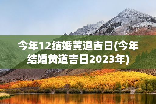 今年12结婚黄道吉日(今年结婚黄道吉日2023年)