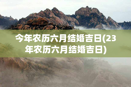 今年农历六月结婚吉日(23年农历六月结婚吉日)