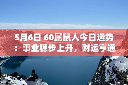 5月6日 60属鼠人今日运势：事业稳步上升，财运亨通，感情甜蜜洋溢，健康亦佳。