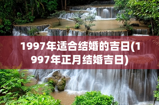 1997年适合结婚的吉日(1997年正月结婚吉日)