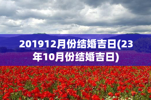 201912月份结婚吉日(23年10月份结婚吉日)