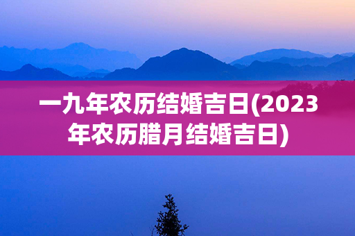 一九年农历结婚吉日(2023年农历腊月结婚吉日)