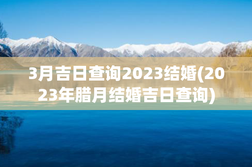 3月吉日查询2023结婚(2023年腊月结婚吉日查询)