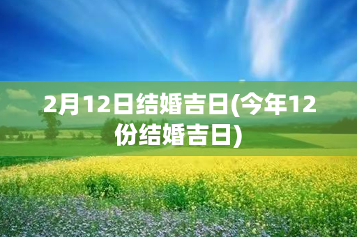 2月12日结婚吉日(今年12份结婚吉日)