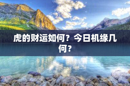 虎的财运如何？今日机缘几何？