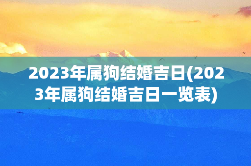 2023年属狗结婚吉日(2023年属狗结婚吉日一览表)