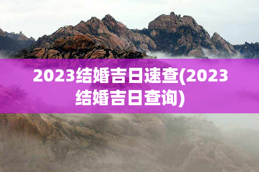 2023结婚吉日速查(2023结婚吉日查询)