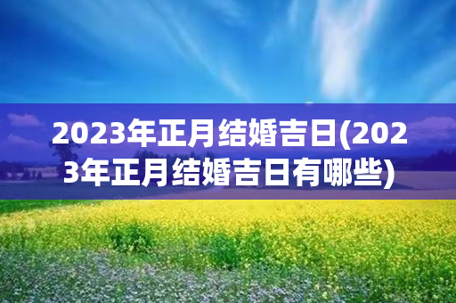 2023年正月结婚吉日(2023年正月结婚吉日有哪些)