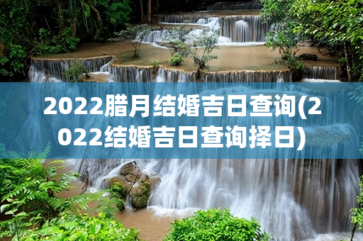 2022腊月结婚吉日查询(2022结婚吉日查询择日)