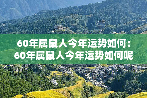 60年属鼠人今年运势如何：60年属鼠人今年运势如何呢 