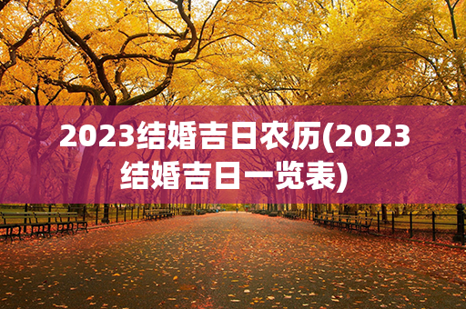 2023结婚吉日农历(2023结婚吉日一览表)