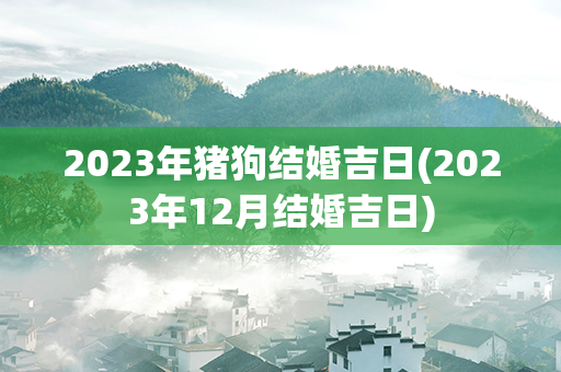 2023年猪狗结婚吉日(2023年12月结婚吉日)