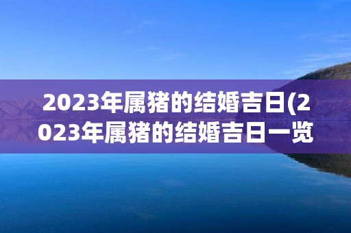 2023年属猪的结婚吉日(2023年属猪的结婚吉日一览表)