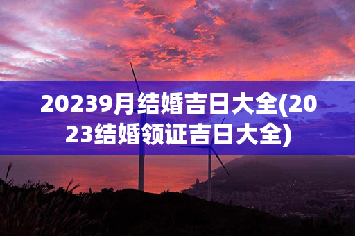 20239月结婚吉日大全(2023结婚领证吉日大全)