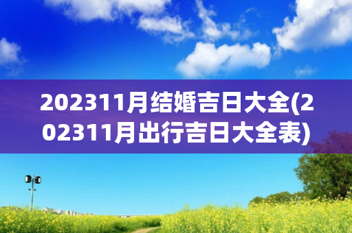 202311月结婚吉日大全(202311月出行吉日大全表)