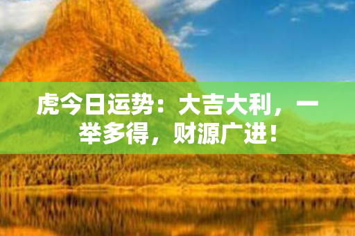 虎今日运势：大吉大利，一举多得，财源广进！