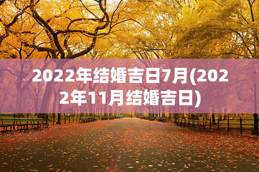 2022年结婚吉日7月(2022年11月结婚吉日)