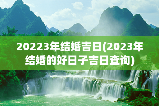 20223年结婚吉日(2023年结婚的好日子吉日查询)